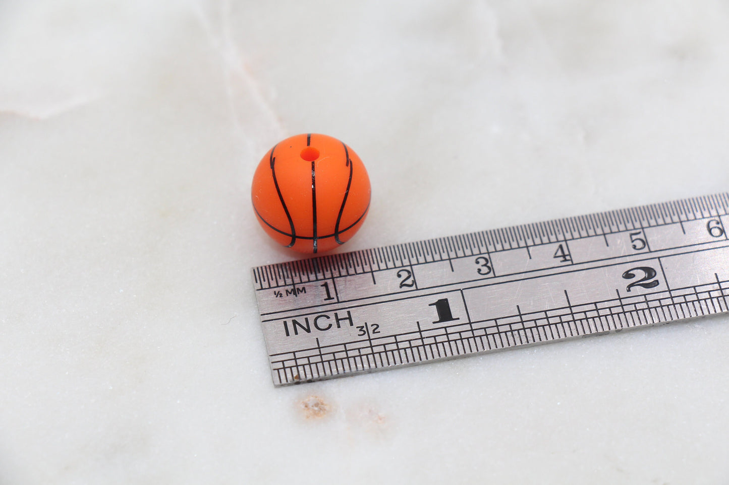 Basketball Silicone Beads, Sports Print Silicone Beads, Soft Sports Ball Beads, Chunky Beads, Bracelet Beads #244