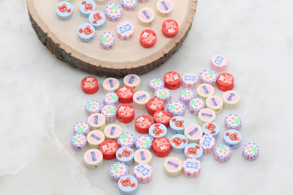 Mother's Day Themed Clay Cane Beads, Mom and Baby Assorted Beads, Beads for Bracelet, Jewelry Beads #279