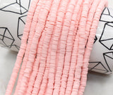 6mm peach heishi beads for bracelets and DIY jewelry