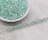 8mm Mint Green Rondelle Faceted Acrylic Beads