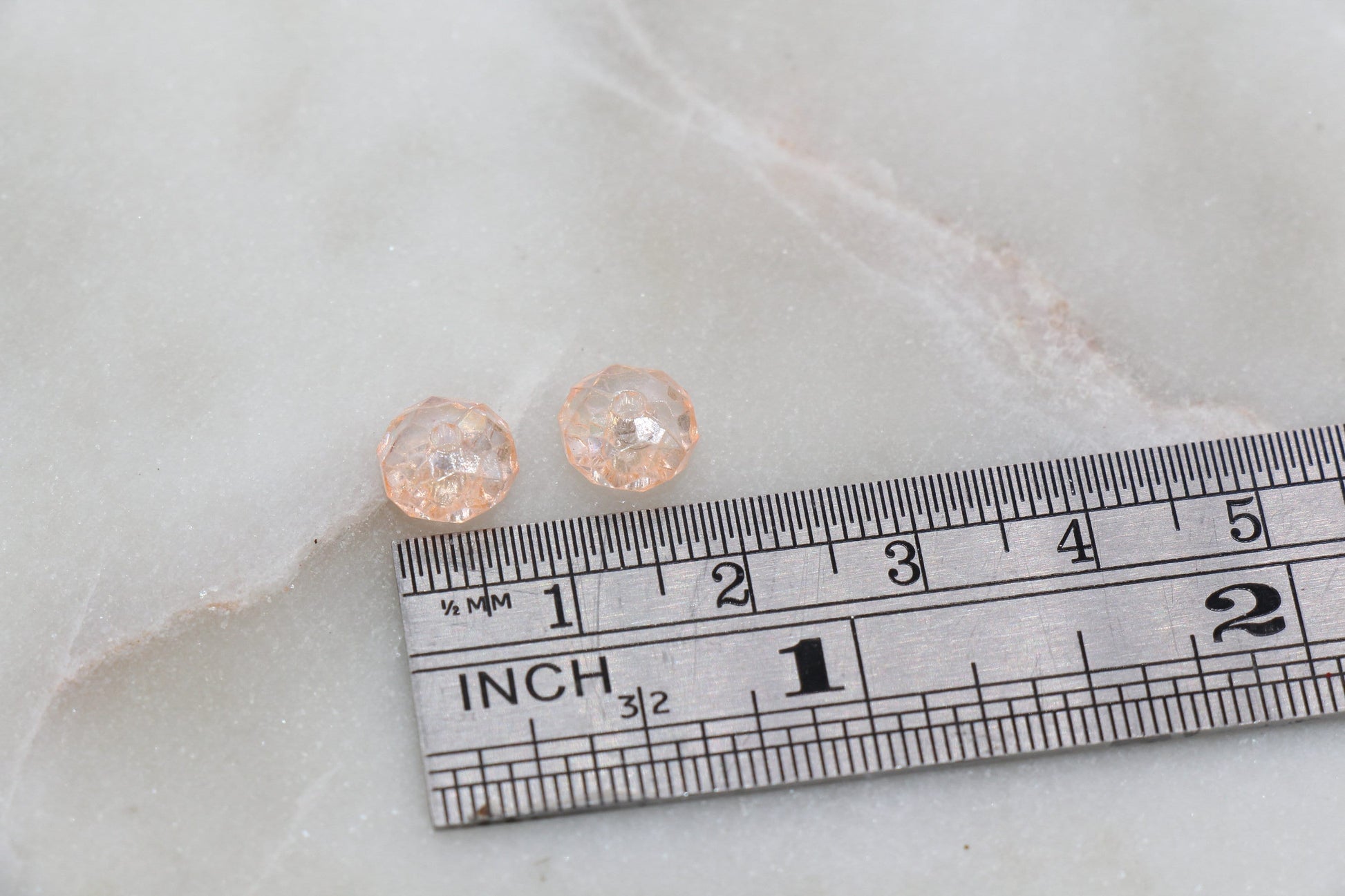 8mm Peach Rondelle Beads, Iridescent Faceted Acrylic Loose Beads, Bubblegum Beads, Chunky Beads, Bead for Bracelet #2660