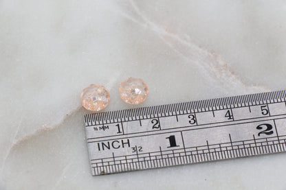 8mm Peach Rondelle Beads, Iridescent Faceted Acrylic Loose Beads, Bubblegum Beads, Chunky Beads, Bead for Bracelet #2660