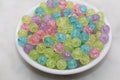 10mm Multicolor Crackle Acrylic Gumball Beads