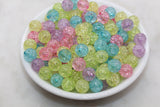 10mm Multicolor Crackle Acrylic Gumball Beads
