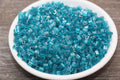 4mm transparent teal square glass beads for beadwork