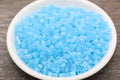 4mm frosted light blue AB square glass beads for beadwork