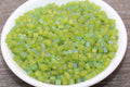 4mm frosted green AB square glass beads for beadwork