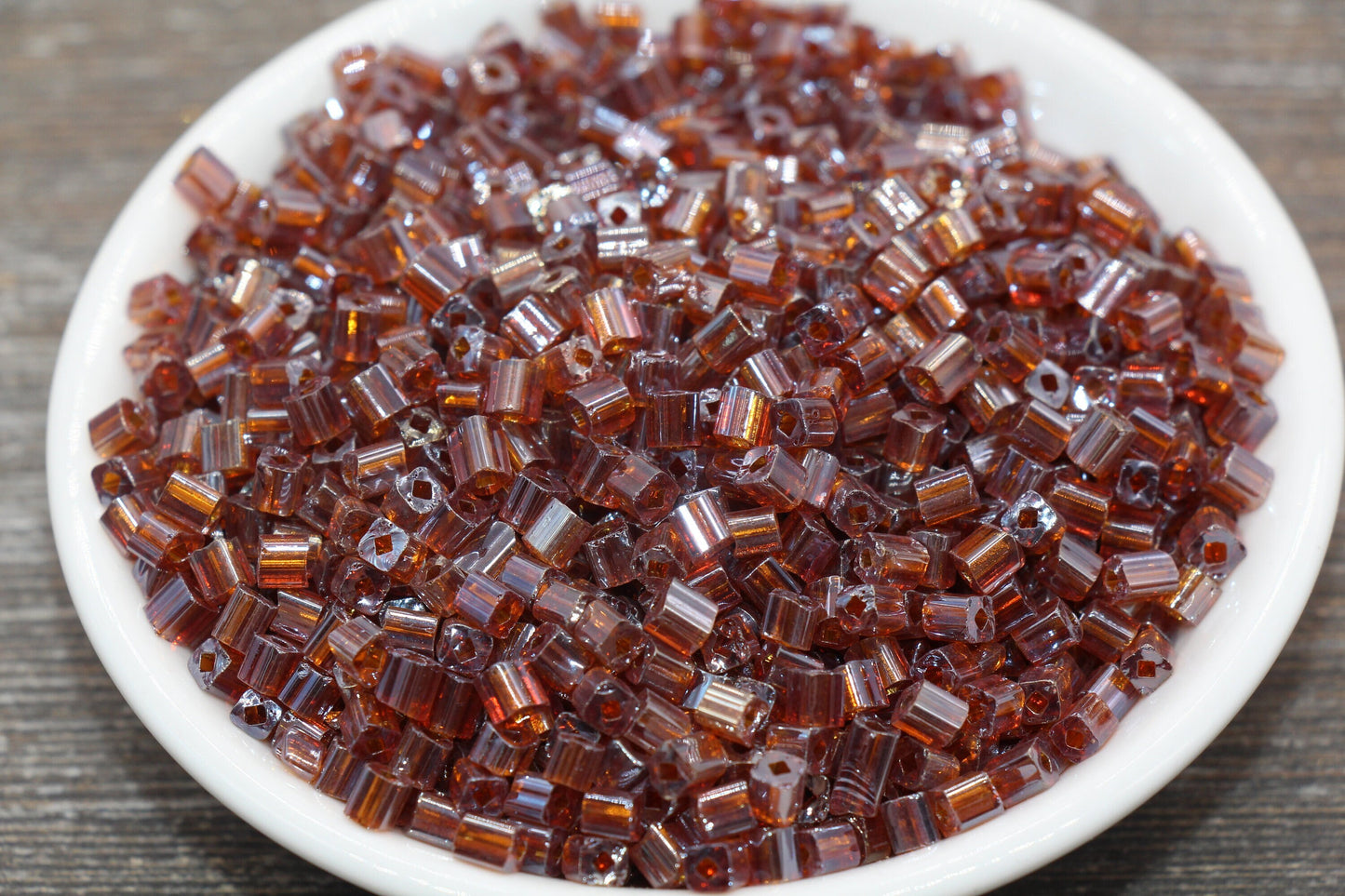 Glossy Square Glass Beads, 4mm Cube Glass Beads, Shinny Glass Bead, Transparent Brown Red Square Seed Beads, Beading Supplies #2132