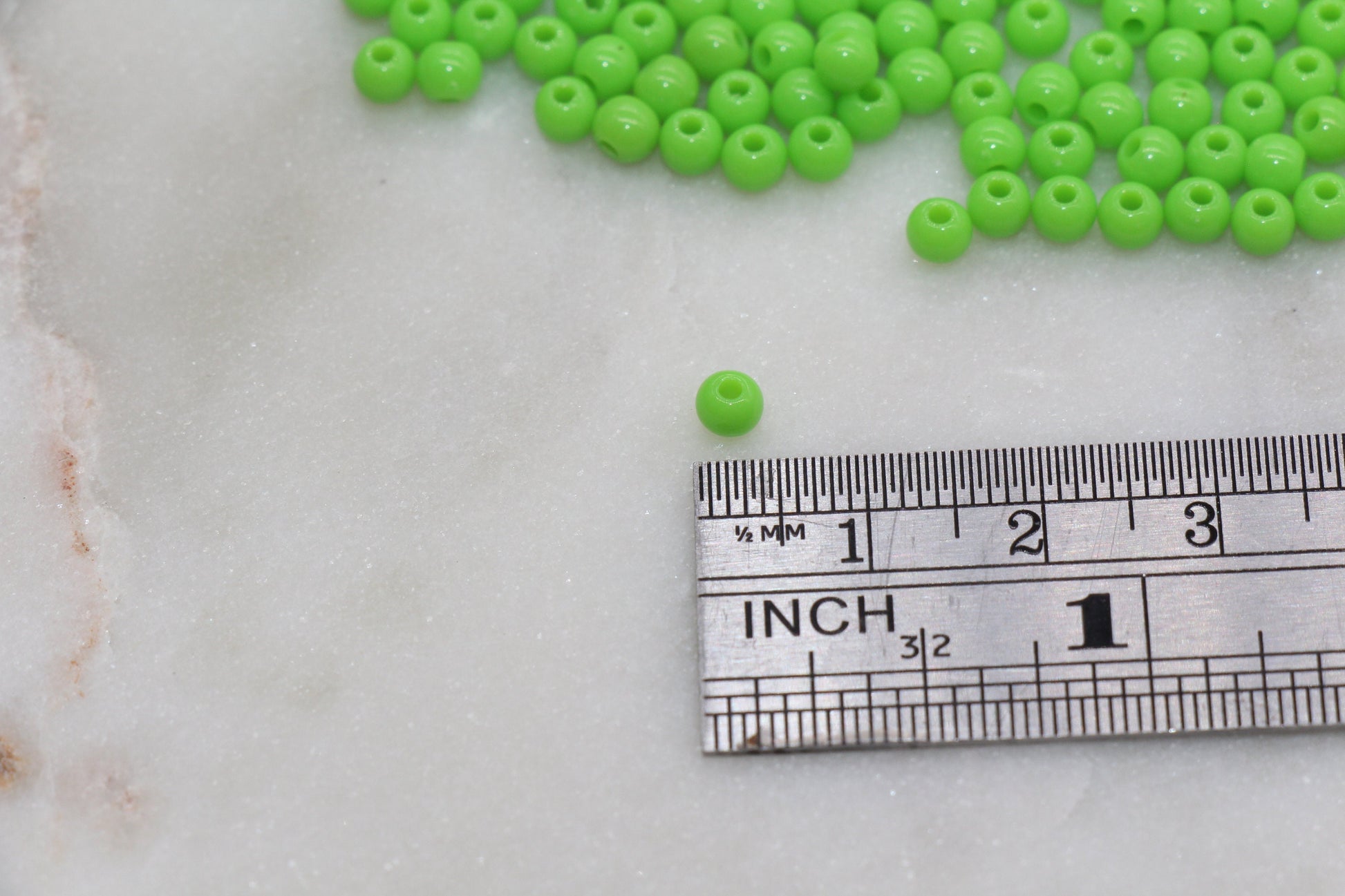 4mm Green Round Beads, Acrylic Gumball Beads, Green Round Spacer Beads, Bubblegum Beads, Plastic Round Smooth Bead #176