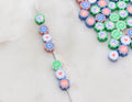 10mm mom and dad polymer clay beads, heart clay charms for bracelets