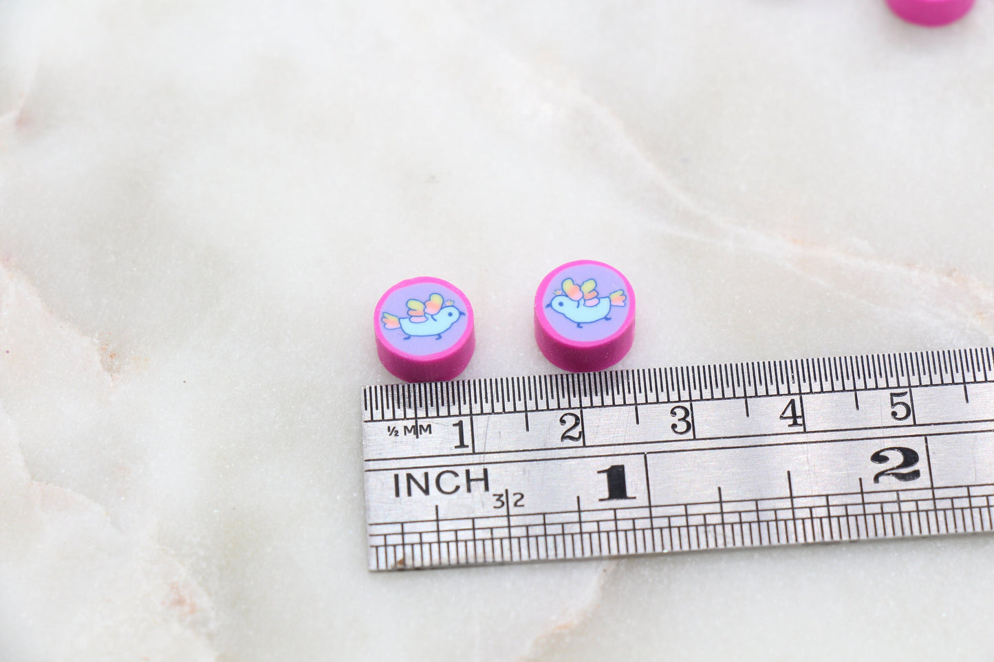 Bird Polymer Clay Beads, Kawaii Flying Bird Clay Beads, Jewelry Beads, Bead for Bracelet #297