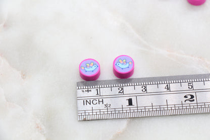 Bird Polymer Clay Beads, Kawaii Flying Bird Clay Beads, Jewelry Beads, Bead for Bracelet #297