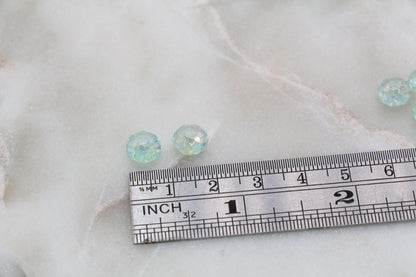 8mm Mint Green Rondelle Beads, Iridescent Faceted Acrylic Loose Beads, Bubblegum Beads, Chunky Beads, Bead for Bracelet #2655