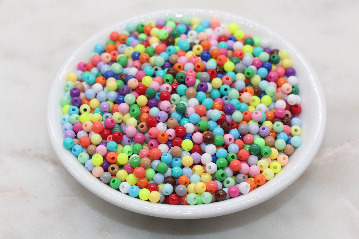 4mm Round Beads, Acrylic Gumball Beads, Mixed Round Spacer Beads, Bubblegum Beads, Multicolored Spacer Beads, Plastic Round Smooth Bead #234