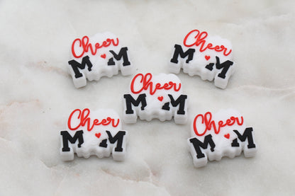 Cheer Mom Silicone Beads, Sport Mom Silicone Beads, Chunky Beads, Silicone Loose Beads #308