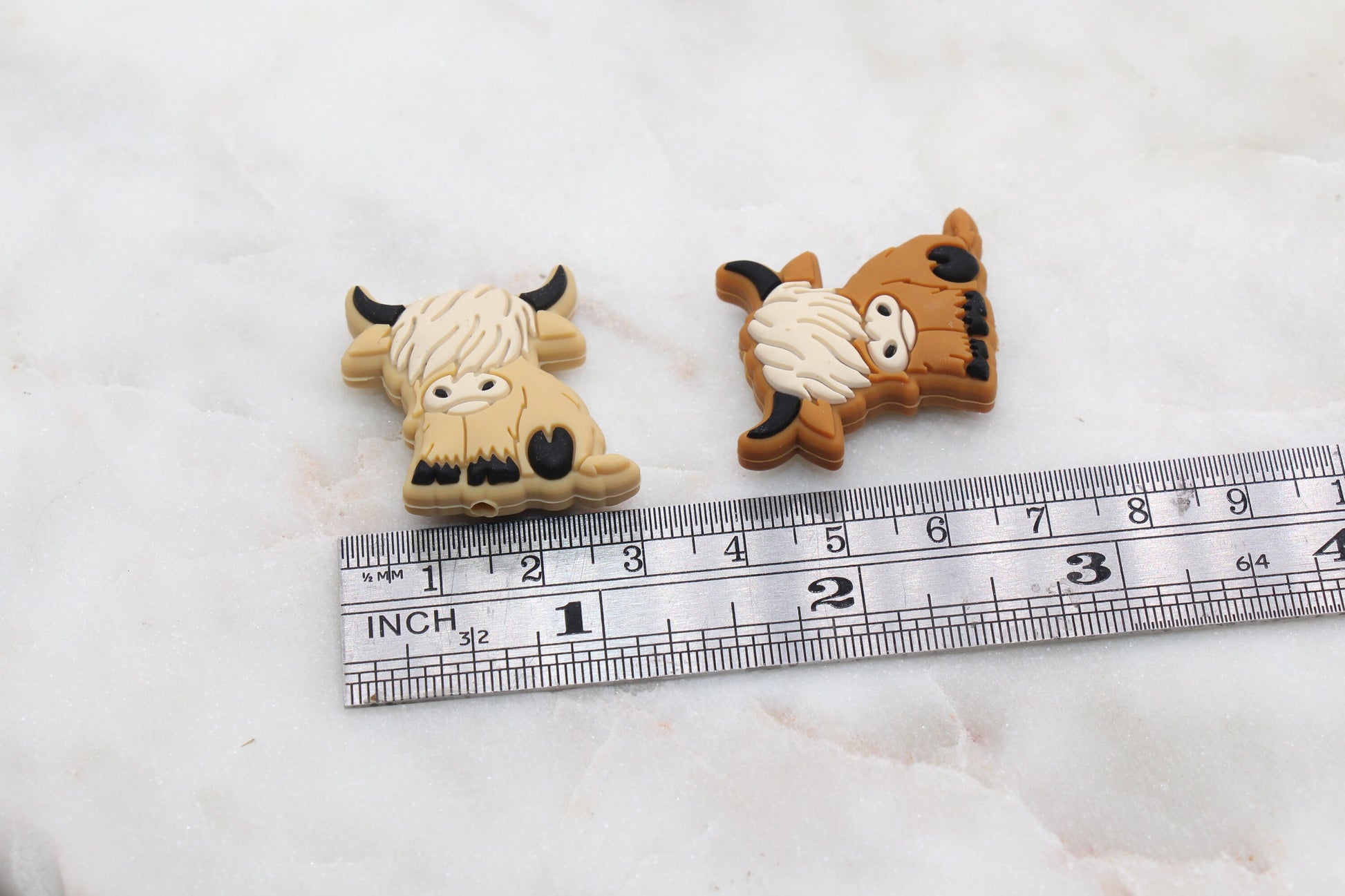 Highland Cow Silicone Beads, Animal Themed Silicone Beads, Cow Focal Silicone Beads, Chunky Beads, Silicone Loose Beads #312