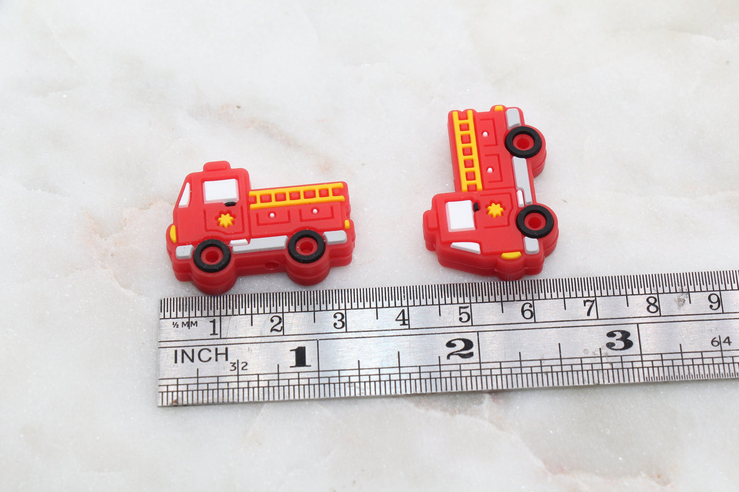 Firetruck Silicone Beads, Fireman Silicone Beads, Emergency Vehicle Silicone Beads, Chunky Beads, Silicone Loose Beads #315