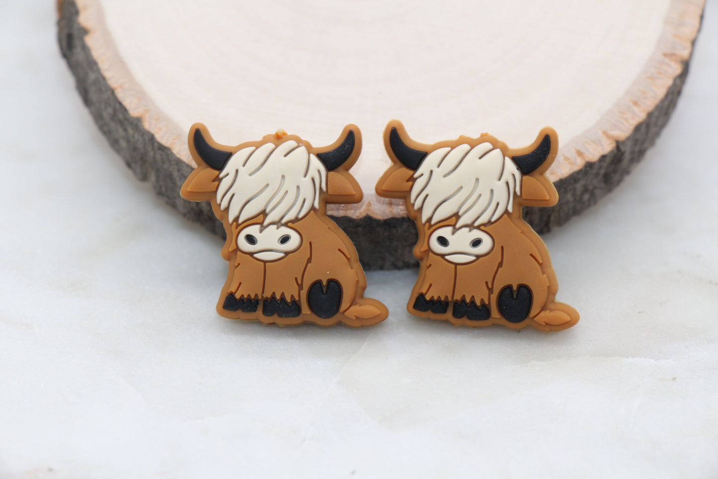 Highland Cow Silicone Beads, Animal Themed Silicone Beads, Cow Focal Silicone Beads, Chunky Beads, Silicone Loose Beads #312