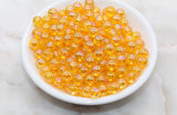 8mm Orange AB Round Beads, Iridescent Orange Acrylic Gumball Beads, Translucent Round Spacer Beads, Bubblegum Beads, #897