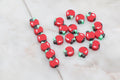 9mm red apple polymer clay beads, fruit clay charms for bracelets