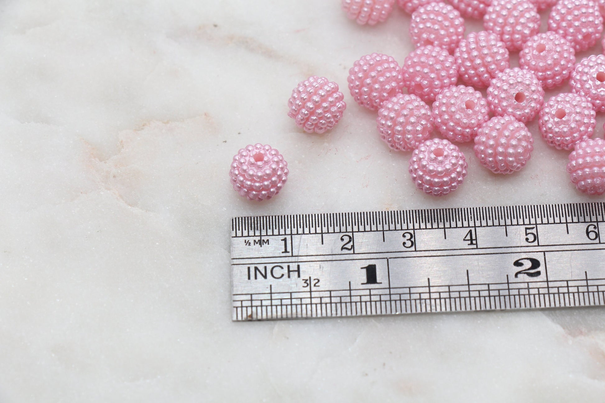 10mm Pink Berry Beads, Imitation Pearl Acrylic Beads, Round Acrylic Loose Beads, Bubblegum Beads, Chunky Beads, Bubble Gum Beads, #797