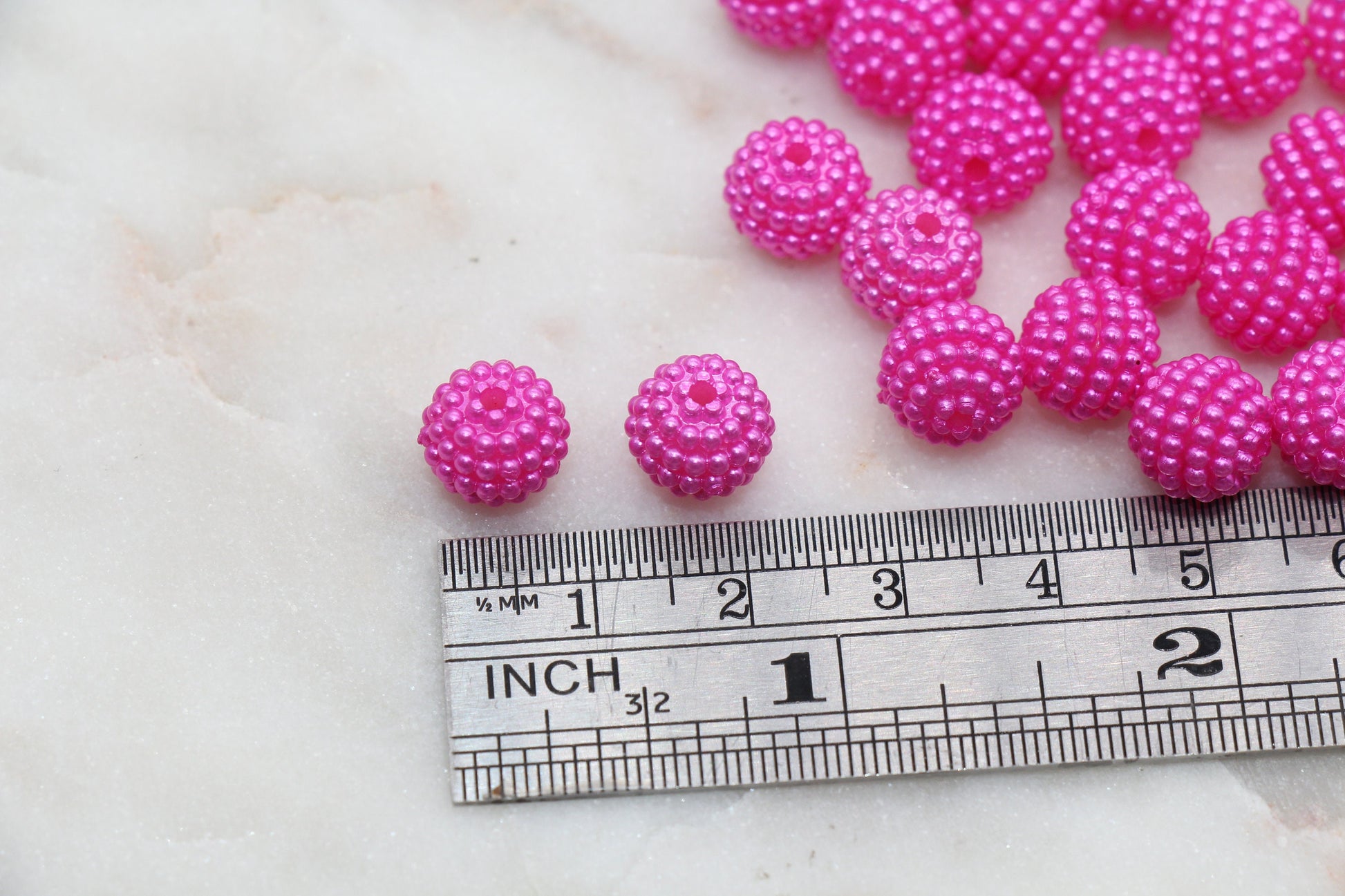 10mm Fuchsia Berry Beads, Imitation Pearl Acrylic Beads, Round Acrylic Loose Beads, Bubblegum Beads, Chunky Beads, Bubble Gum Beads, #794