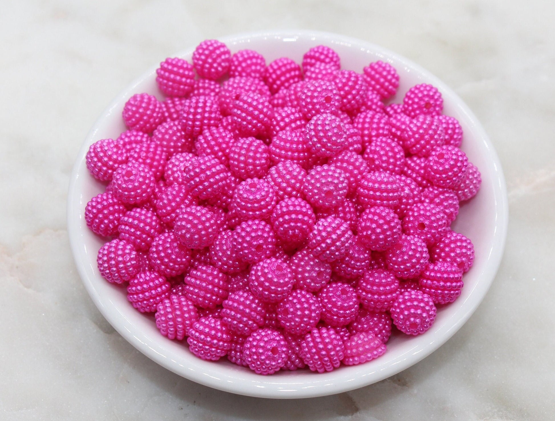 10mm Fuchsia Berry Beads, Imitation Pearl Acrylic Beads, Round Acrylic Loose Beads, Bubblegum Beads, Chunky Beads, Bubble Gum Beads, #794