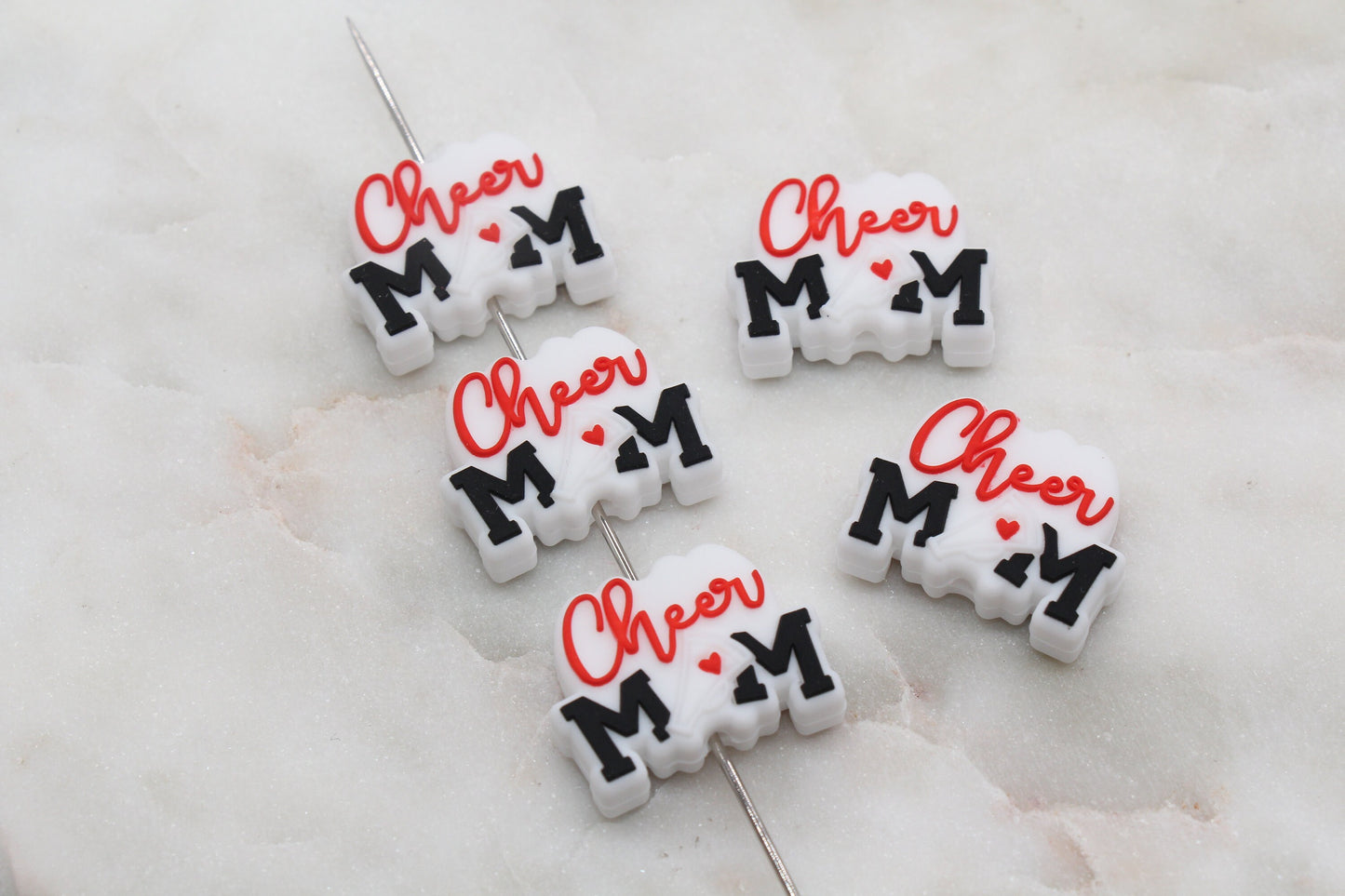 Cheer Mom Silicone Beads, Sport Mom Silicone Beads, Chunky Beads, Silicone Loose Beads #308