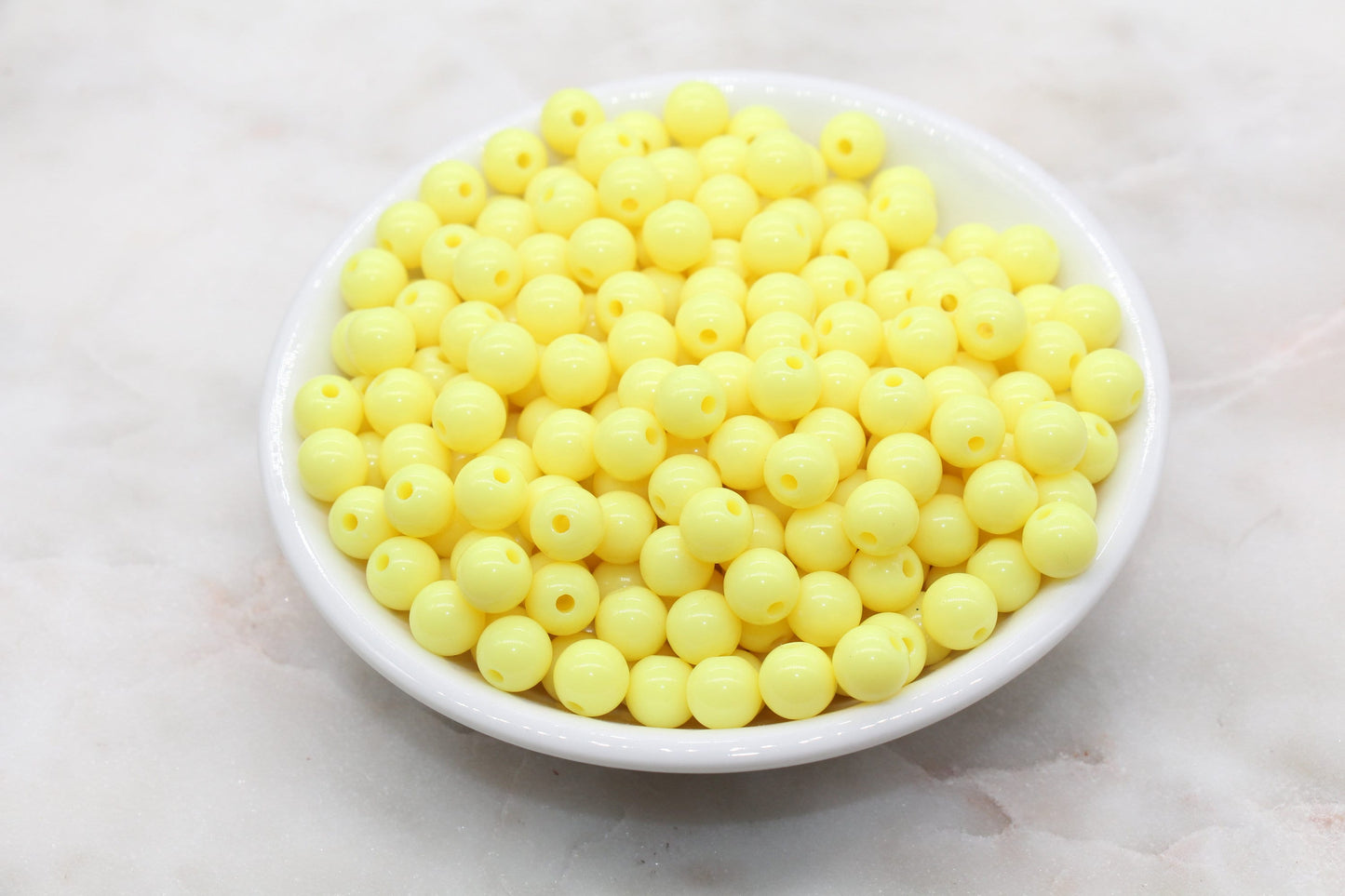 8mm Yellow Gumball Beads, Round Acrylic Loose Beads, Bubblegum Beads, Chunky Beads, Bubble Gum Beads, Smooth Plastic Round Beads #554