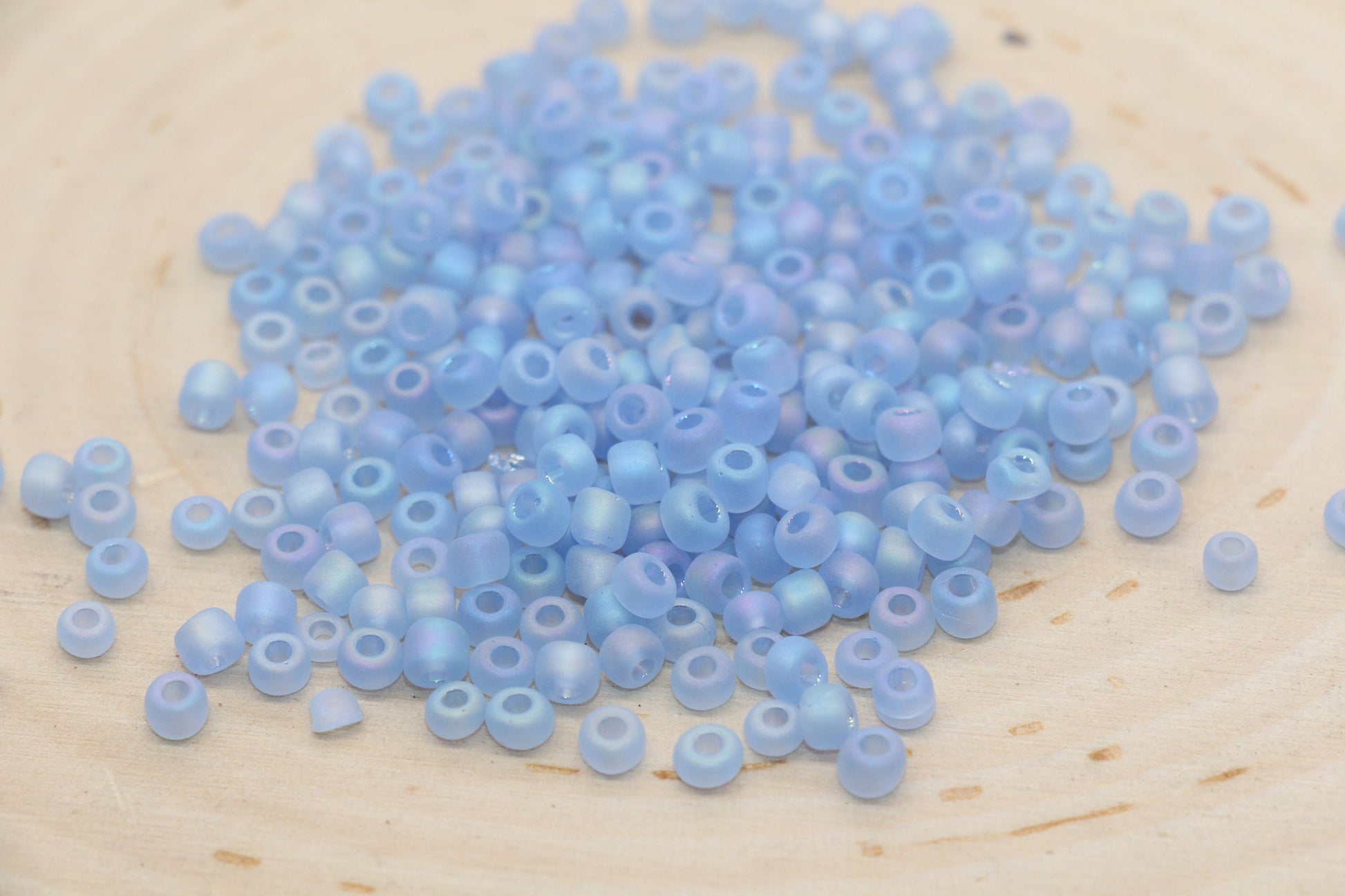 Matte Iridescent Glass Seed Beads, 4mm 6/0 Glass Round Seed Beads, Matte Blue AB Seed Beads, Rocailles Beads, Beading Supplies #1180