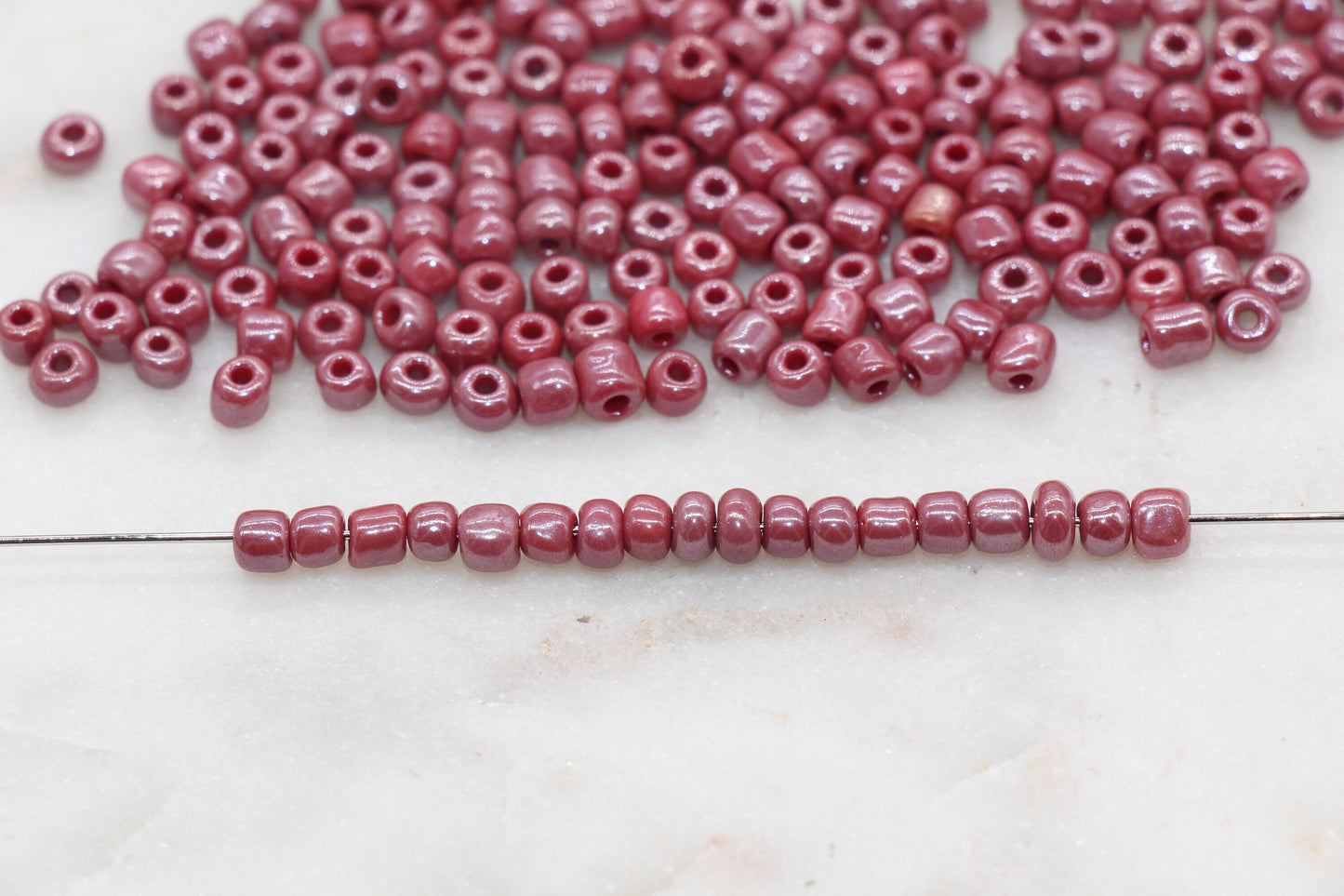 Glossy Glass Seed Beads, 4mm 6/0 Glass Round Seed Beads, Dark Red Opaque Seed Beads, Rocailles Beads, Beading Supplies #1184