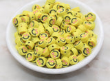 Emoji Polymer Clay Beads, Emoji Fimo Cane Beads, Heart-Shaped Eyes Emoji Beads, Smiley Face Beads, Facial Expression Beads #331
