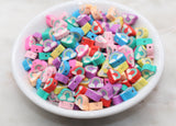 9mm rainbow and cloud polymer clay beads, nature clay charms for bracelets 9