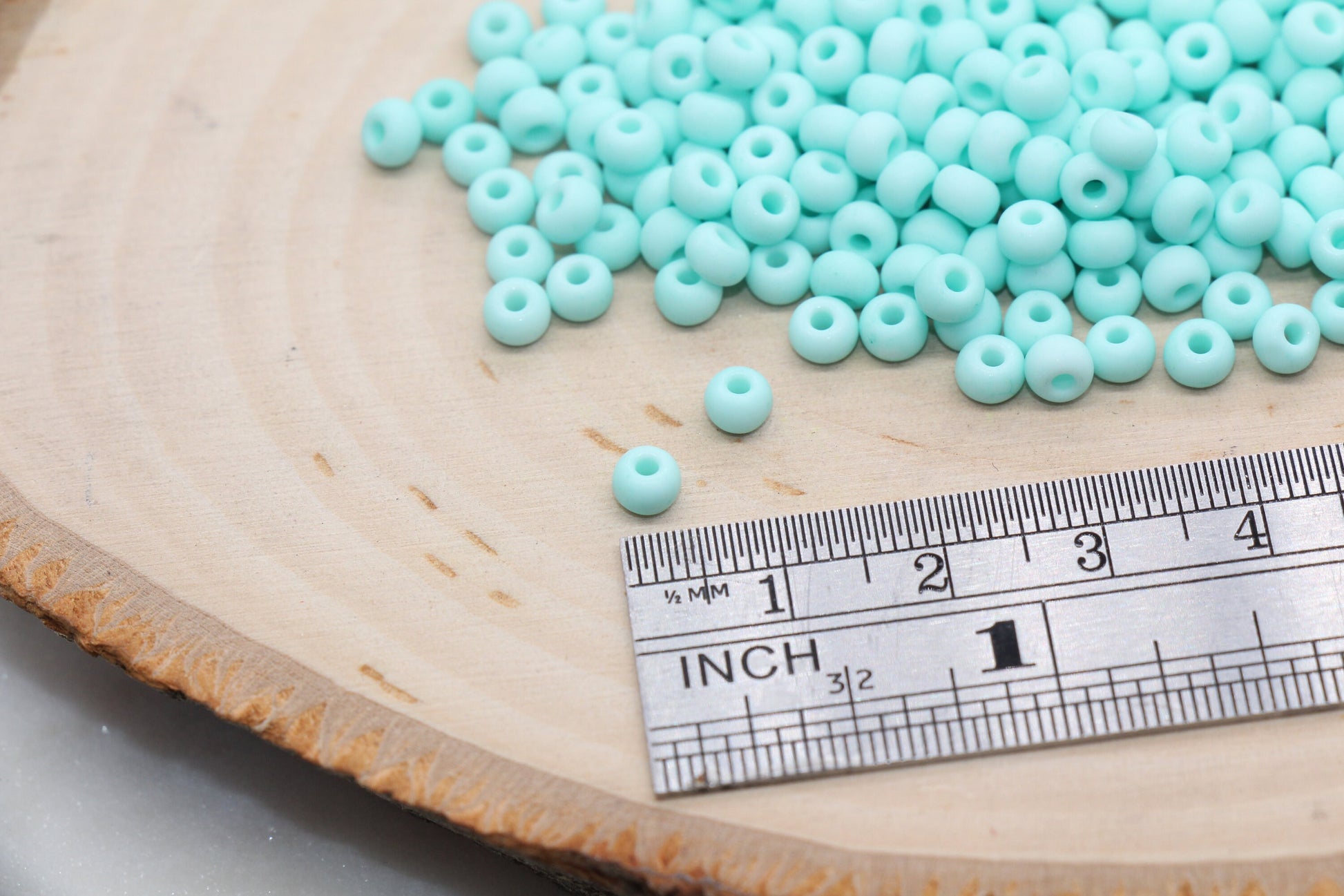 Matte Glass Seed Beads, 4mm 6/0 Glass Round Seed Beads, Robins Blue Seed Beads, Frosted Blue Rocailles Beads, Beading Supplies #346