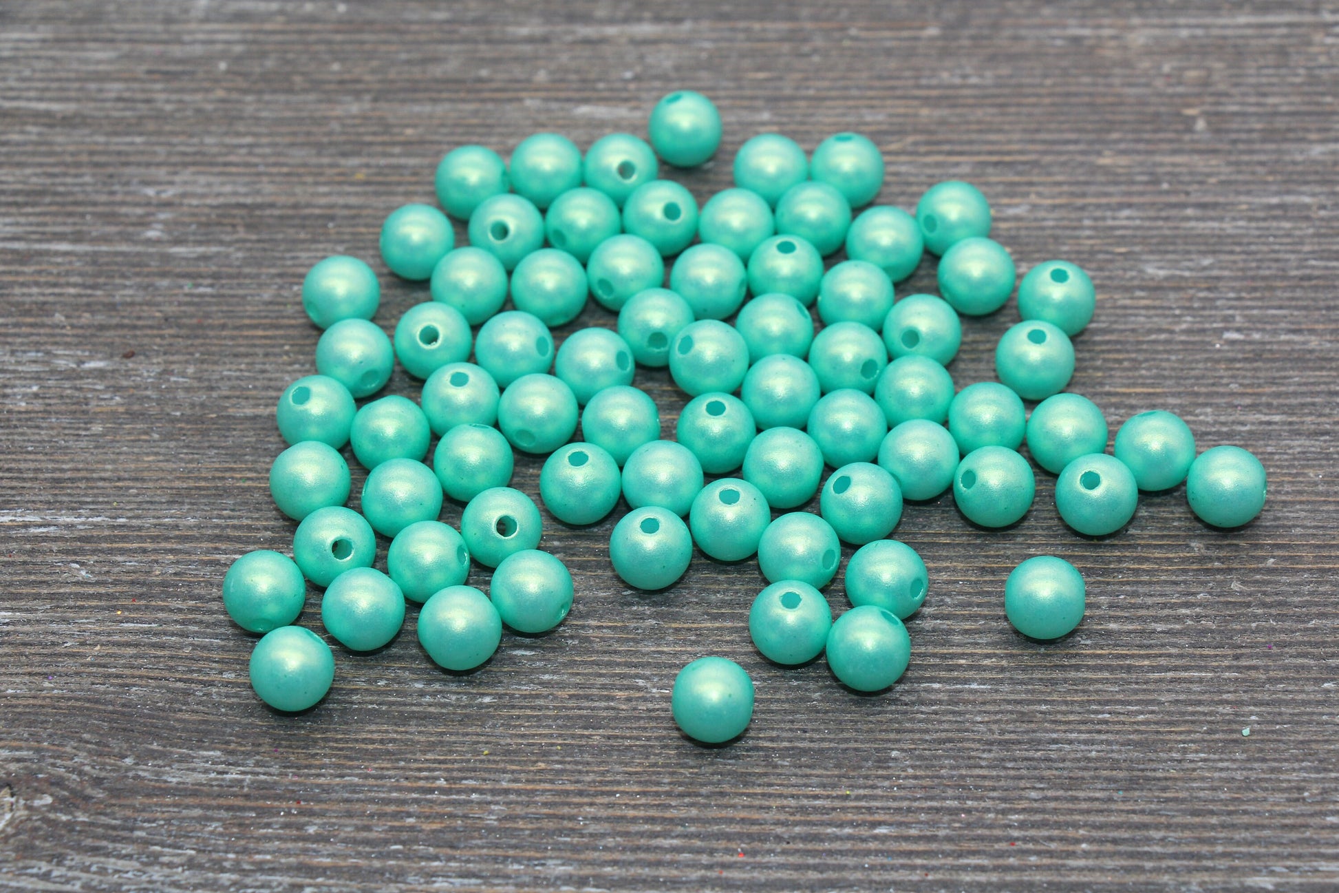 8mm Green Shimmer Gumball Beads, Round Acrylic Loose Beads, Bubblegum Beads, Chunky Beads, Smooth Round Plastic Beads #2682