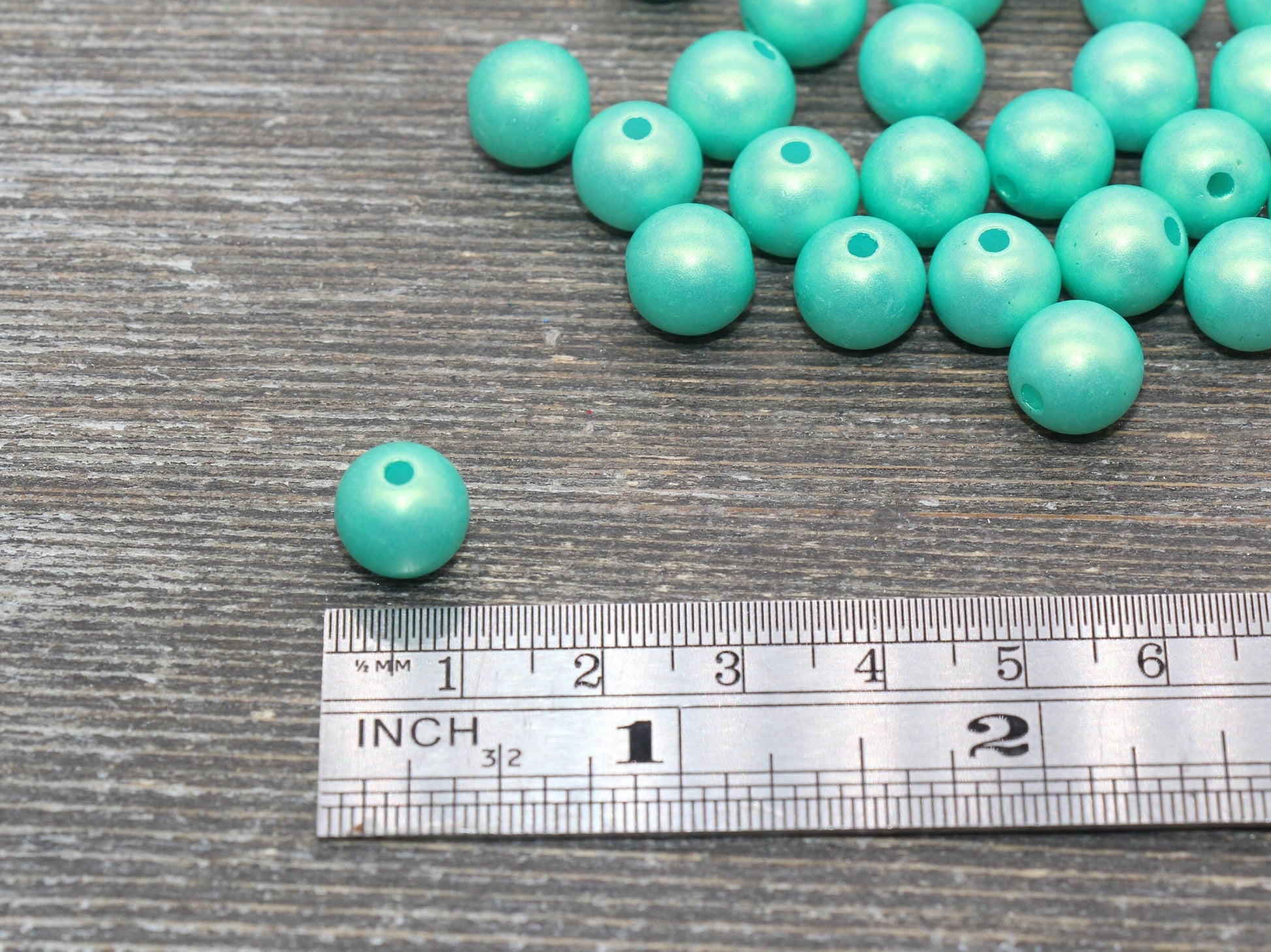 10mm Green Shimmer Bubblegum Beads, Acrylic Beads