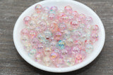 10mm Multicolor AB Round Beads, Iridescent Translucent Acrylic Gumball Beads, Bubblegum Beads, Plastic Round Bead #80