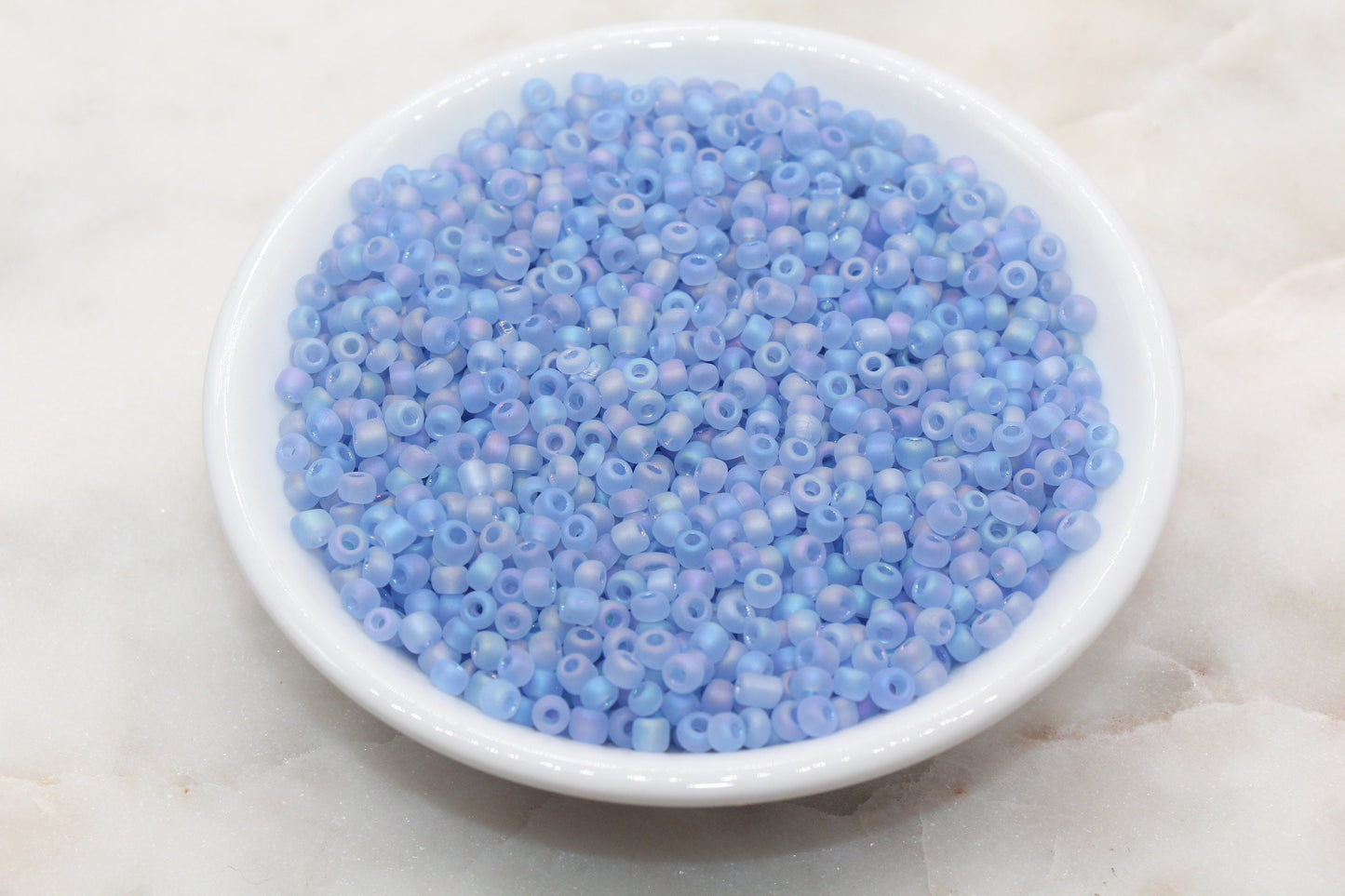 Matte Iridescent Glass Seed Beads, 4mm 6/0 Glass Round Seed Beads, Matte Blue AB Seed Beads, Rocailles Beads, Beading Supplies #1180