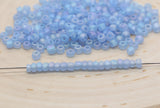 Matte Iridescent Glass Seed Beads, 4mm 6/0 Glass Round Seed Beads, Matte Blue AB Seed Beads, Rocailles Beads, Beading Supplies #1180