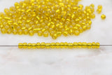 4mm 6/0 yellow transparent glass seed beads for bracelets