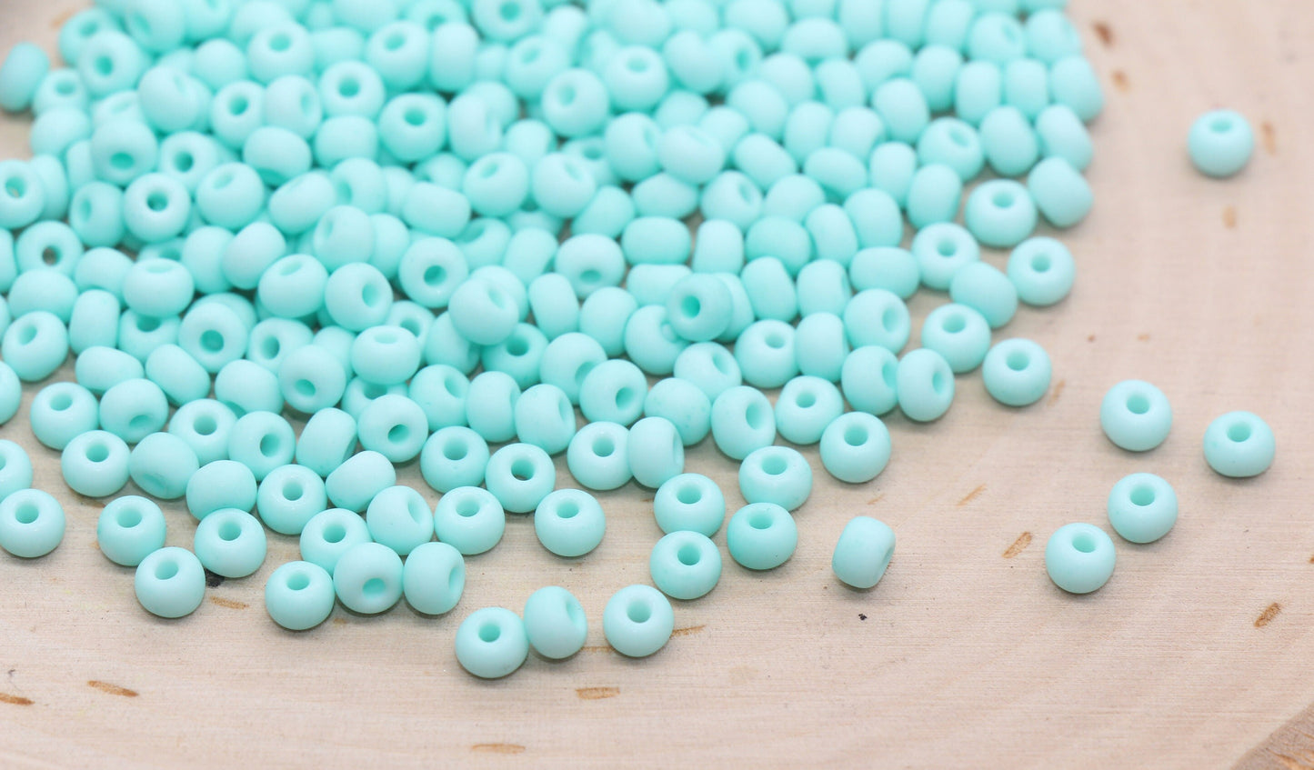 Matte Glass Seed Beads, 4mm 6/0 Glass Round Seed Beads, Robins Blue Seed Beads, Frosted Blue Rocailles Beads, Beading Supplies #346