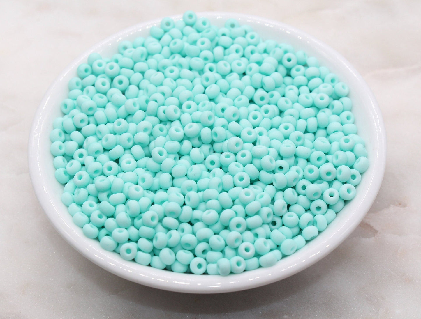 Matte Glass Seed Beads, 4mm 6/0 Glass Round Seed Beads, Robins Blue Seed Beads, Frosted Blue Rocailles Beads, Beading Supplies #346