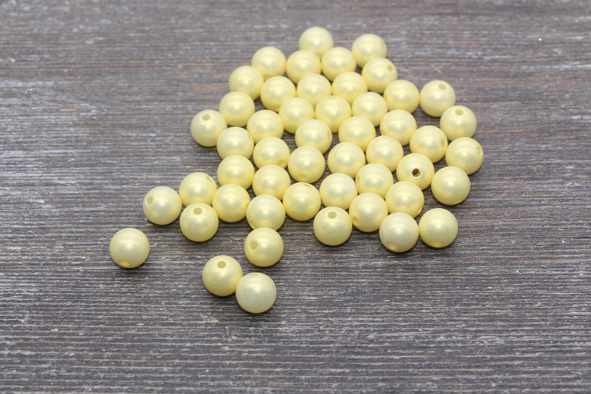 10mm Yellow Bubblegum Beads, Acrylic Beads