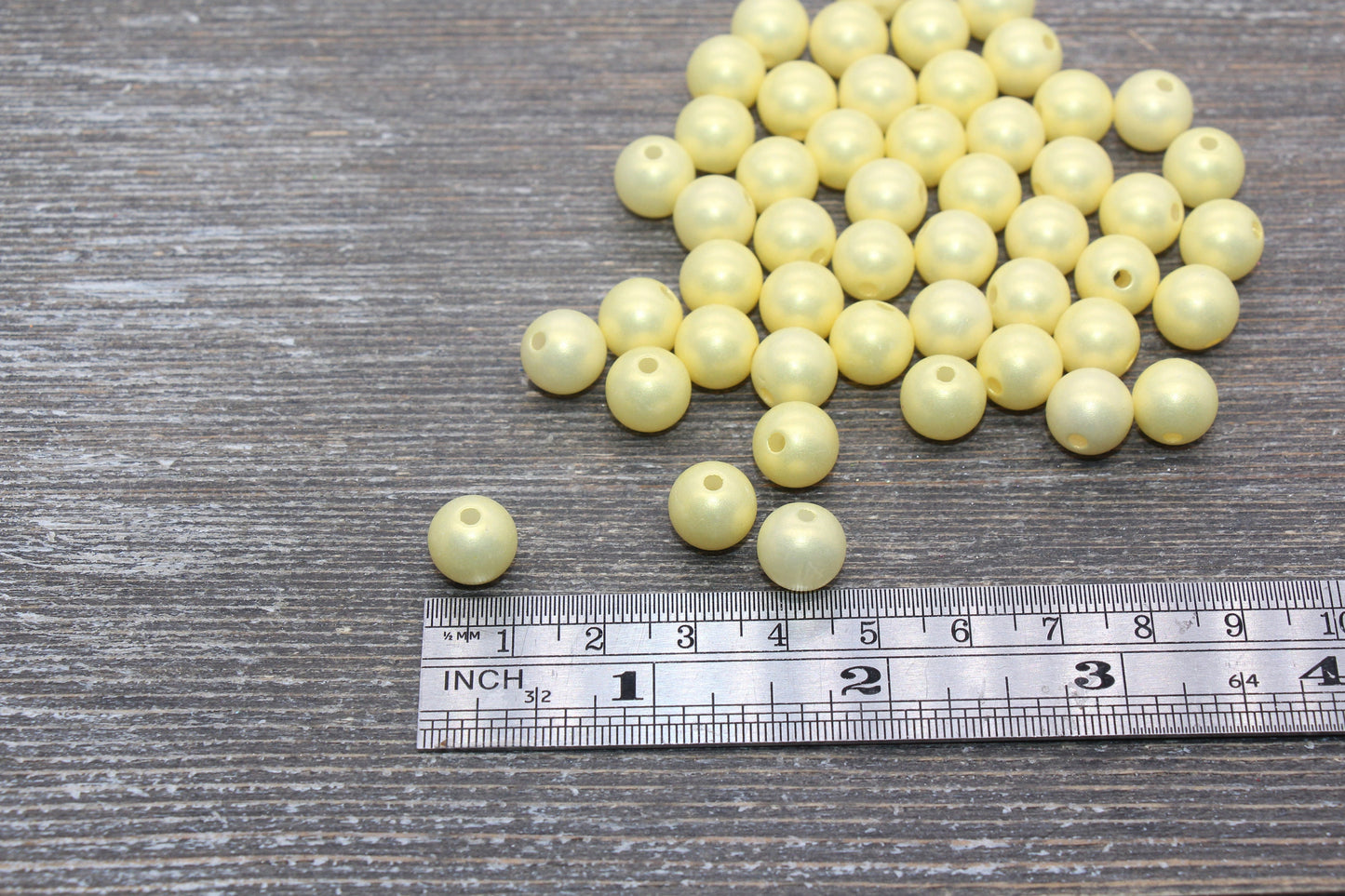 10mm Yellow Bubblegum Beads, Acrylic Beads