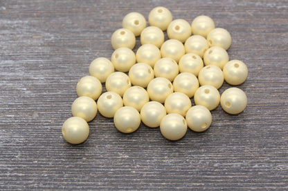 12mm Yellow Shimmer Gumball Beads, Round Acrylic Loose Beads, Bubblegum Beads, Chunky Beads, Round Plastic Beads #2675