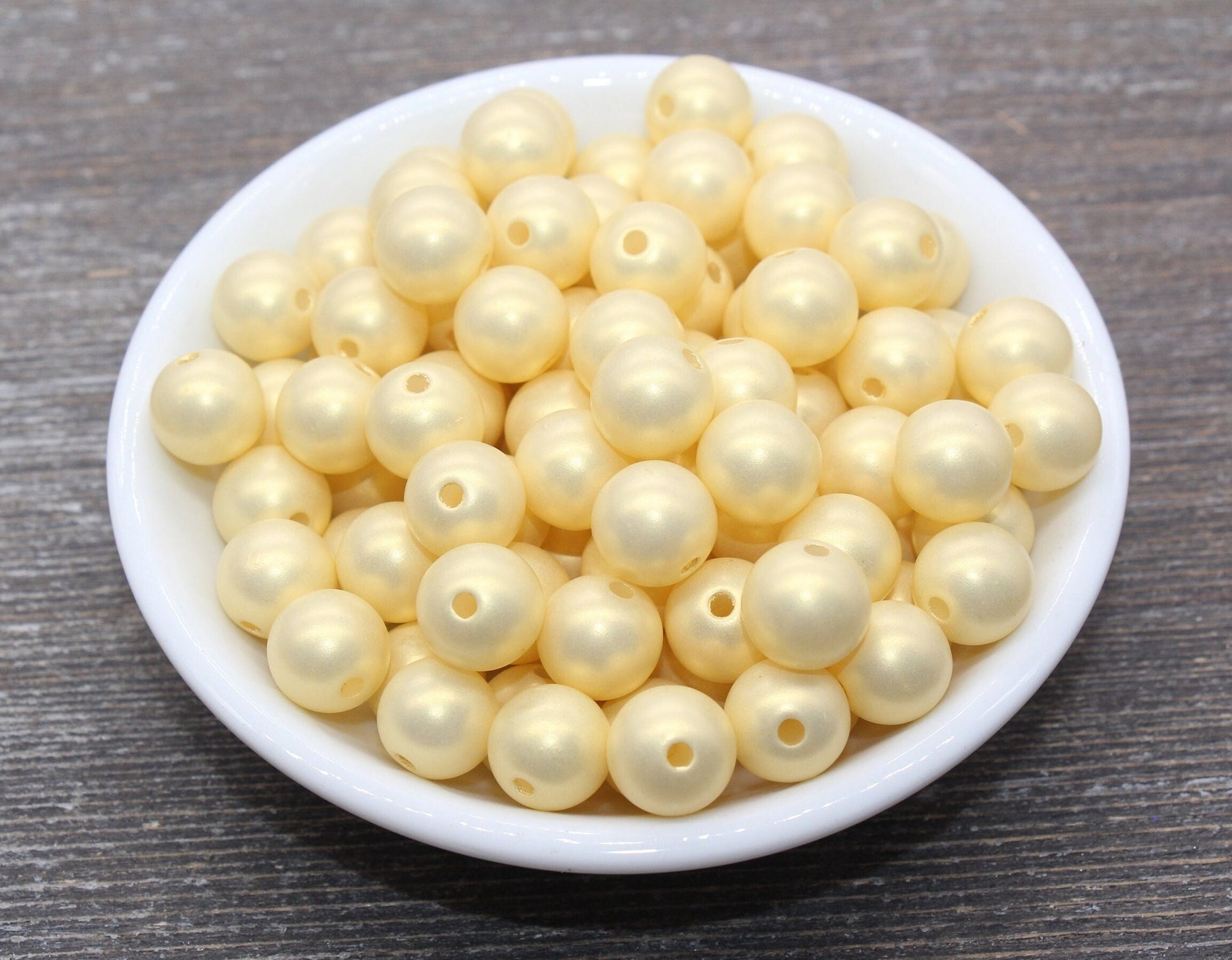 12mm Yellow Shimmer Gumball Beads, Round Acrylic Loose Beads, Bubblegum Beads, Chunky Beads, Round Plastic Beads #2675