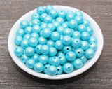 10mm Blue Shimmer Gumball Beads, Round Acrylic Loose Beads, Bubblegum Beads, Chunky Beads, Gumball Beads, Smooth Plastic Beads #2677