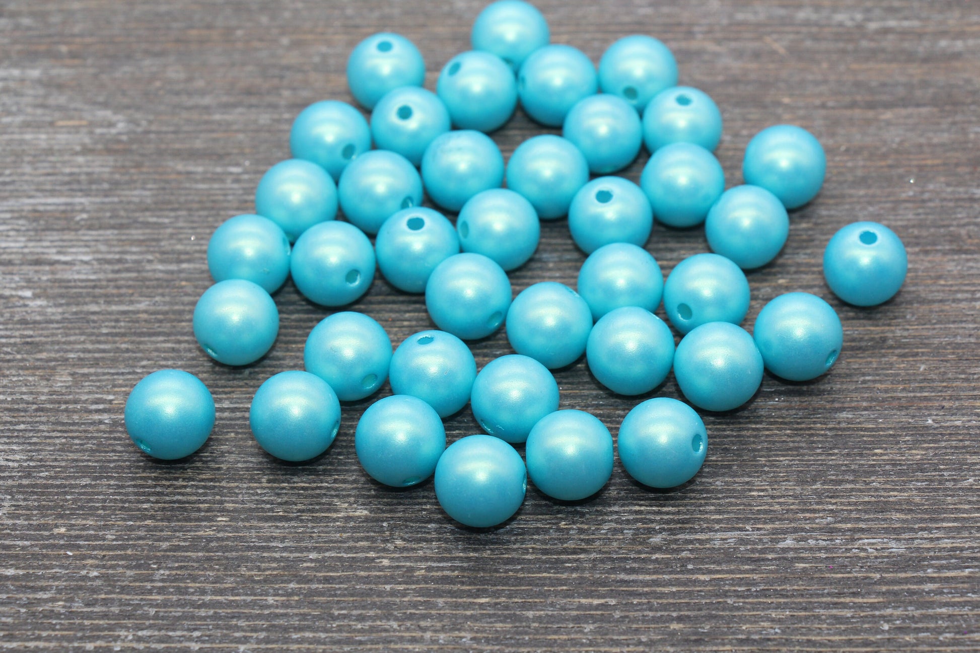 12mm Blue Shimmer Gumball Beads, Round Acrylic Loose Beads, Bubblegum Beads, Chunky Beads, Round Plastic Beads #2678