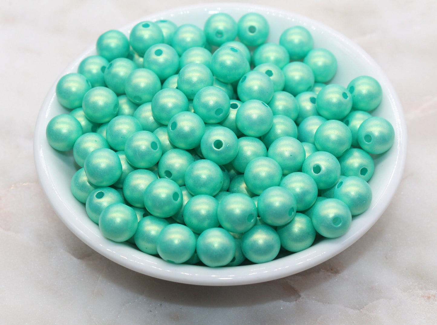 10mm Green Shimmer Bubblegum Beads, Acrylic Beads