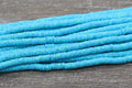 6mm blue speckled heishi beads for bracelets and DIY jewelry
